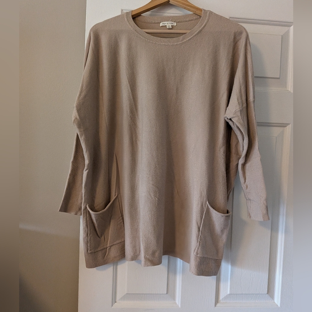 Women's Beige Sweater with Pockets